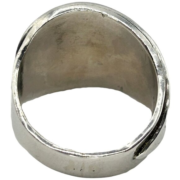 Vintage 925 Sterling Silver Native American Turquoise Ring - Size 7.5 - Picture 5 of 7